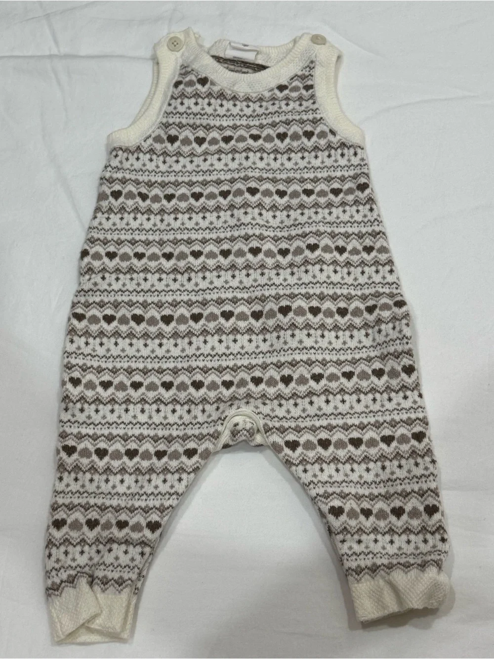 GAP Cream and Brown Fair Isle Knit one piece